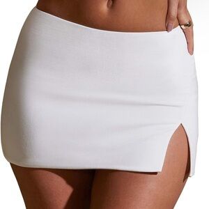 White mini skirt